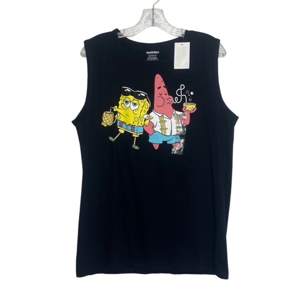 Spongebob Patrick Graphic Tank Top Tropical Cocktail Medium New Nickelodeon
